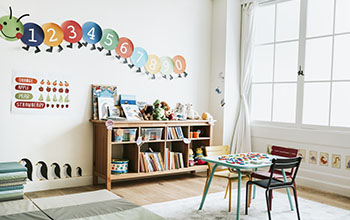 Classroom of kindergarten interior design